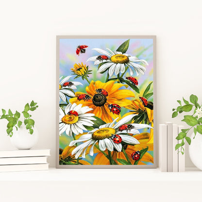 Daisy Ladybug - Full Round Drill Diamond Painting 30*40CM