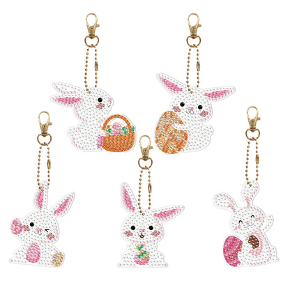 5D Diamond Painting Keyring Kits DIY Cartoon Animal Keychain Bag Pendant