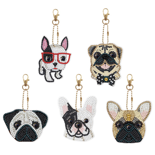 5D Diamond Painting Keyring Kits DIY Cartoon Animal Keychain Bag Pendant