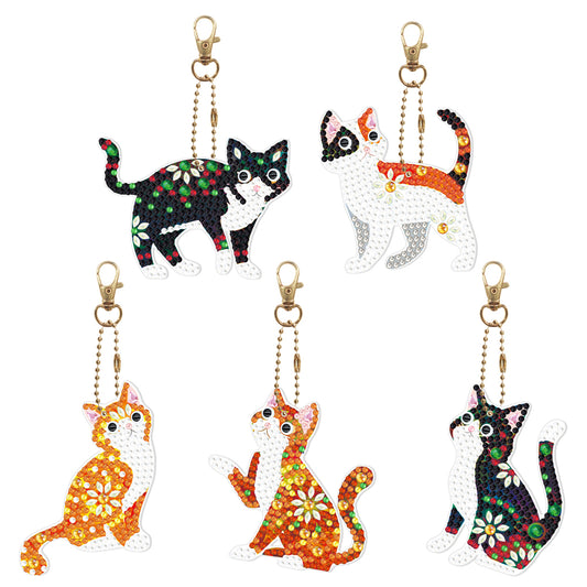 5D Diamond Painting Keyring Kits DIY Cartoon Animal Keychain Bag Pendant