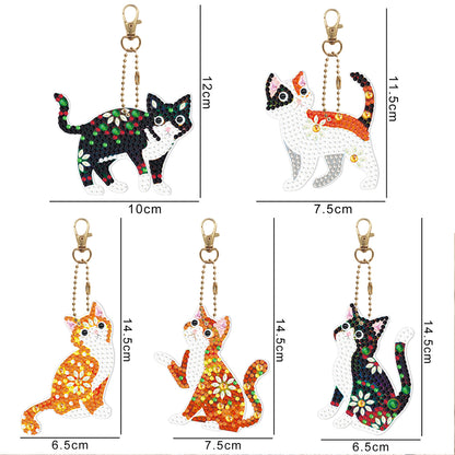 5D Diamond Painting Keyring Kits DIY Cartoon Animal Keychain Bag Pendant