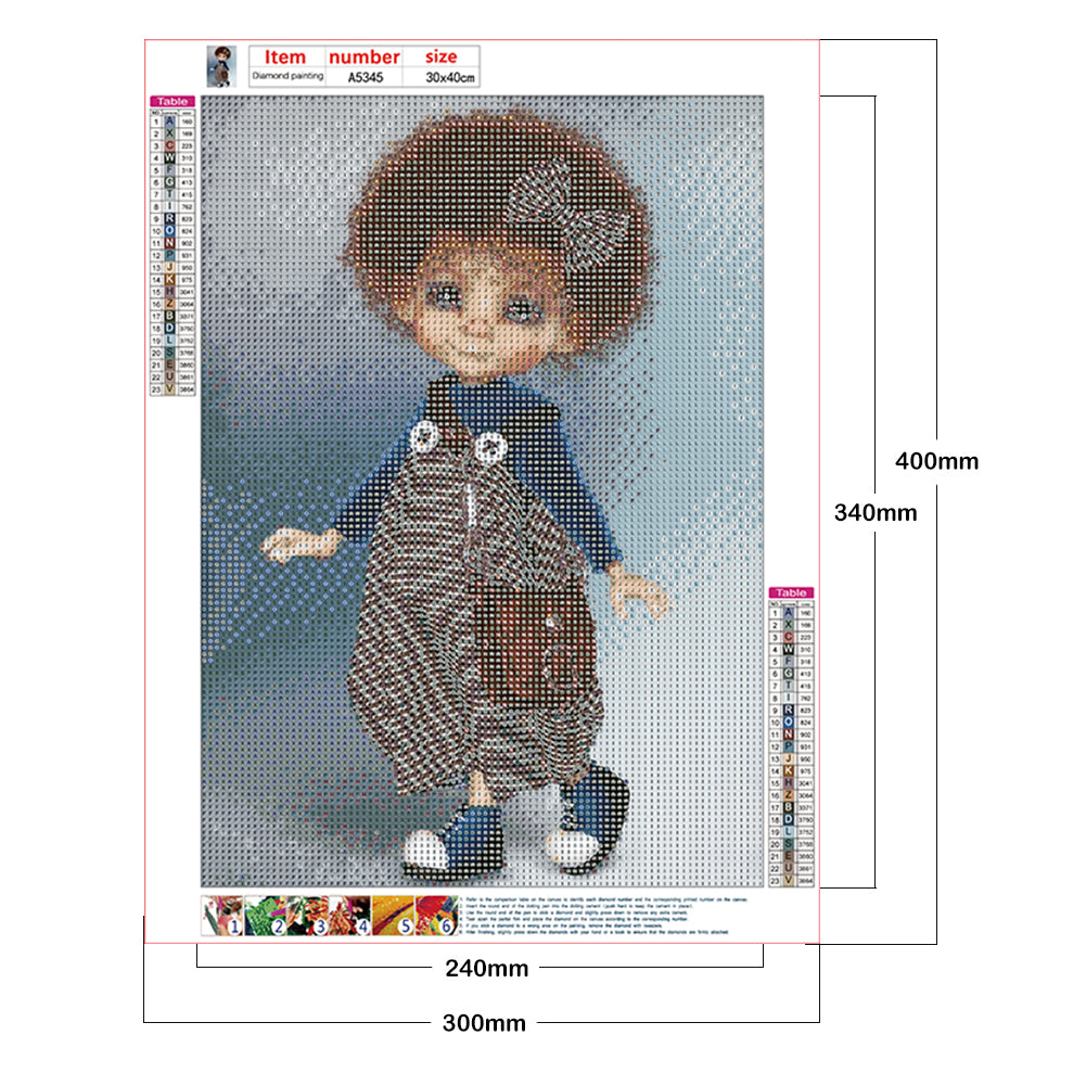 Cartoon Doll - Full Round Drill Diamond Painting 30*40CM