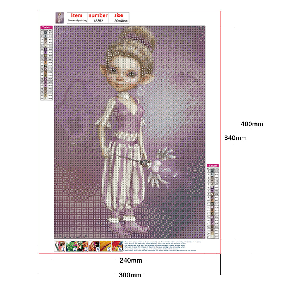 Cartoon Doll - Full Round Drill Diamond Painting 30*40CM