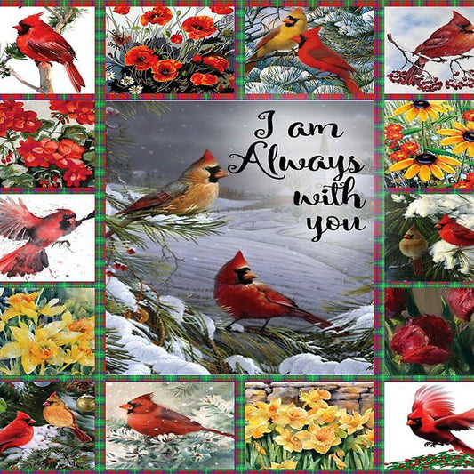 Cardinal Bird Framed View - Full Round Drill Diamond Painting 50*50CM