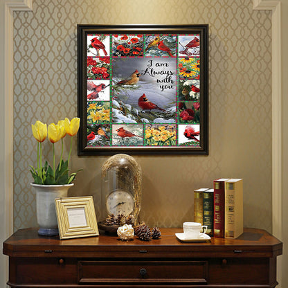 Cardinal Bird Framed View - Full Round Drill Diamond Painting 50*50CM