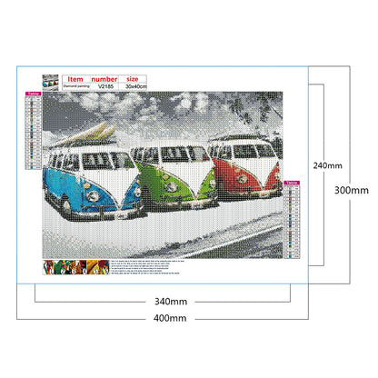 Beach Bus - Full Round Drill Diamond Painting 40*30CM