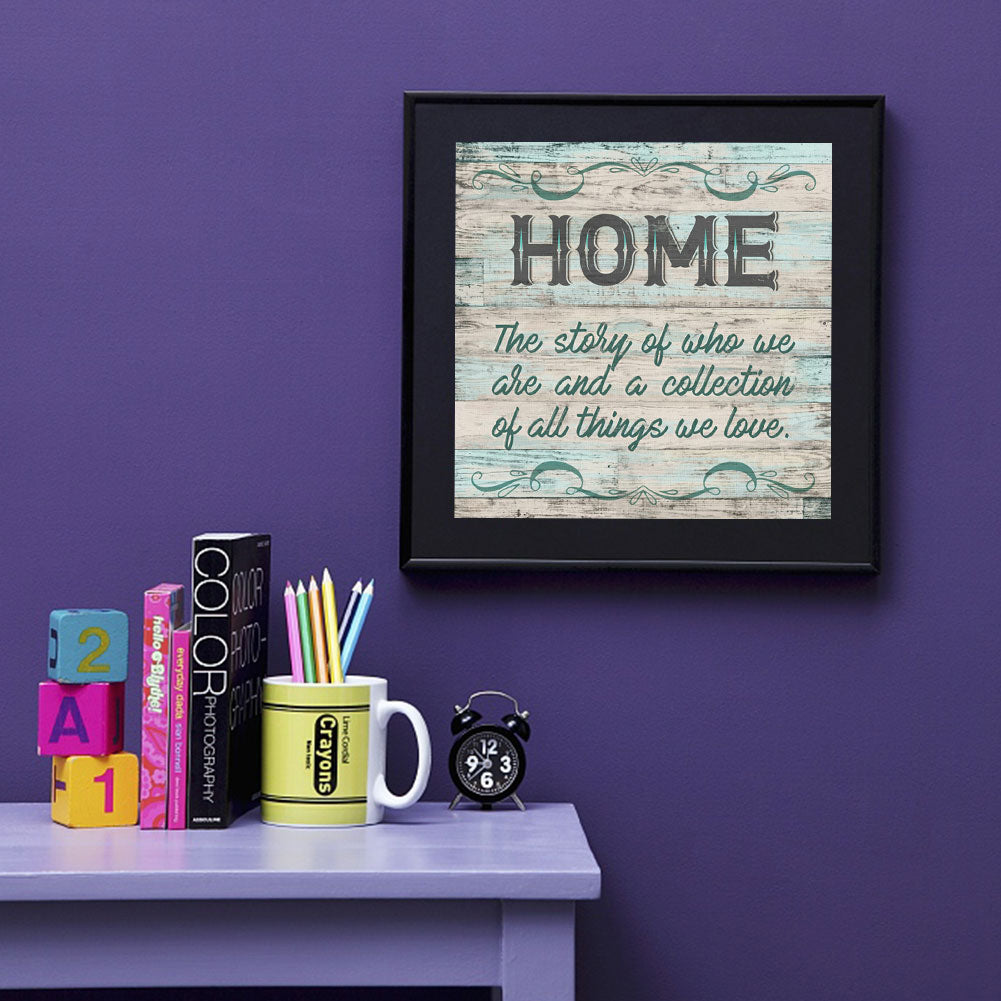 English Calligraphy And Painting - Full Round Drill Diamond Painting 40*40CM