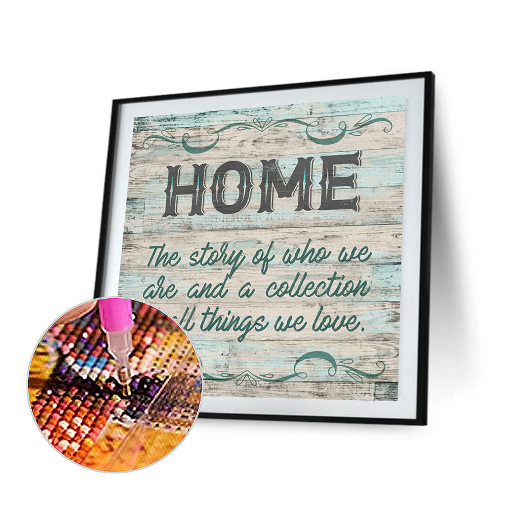 English Calligraphy And Painting - Full Round Drill Diamond Painting 40*40CM