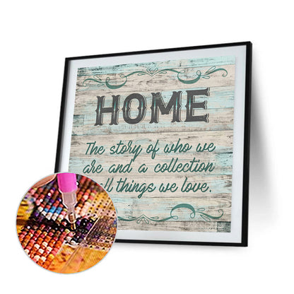 English Calligraphy And Painting - Full Round Drill Diamond Painting 40*40CM