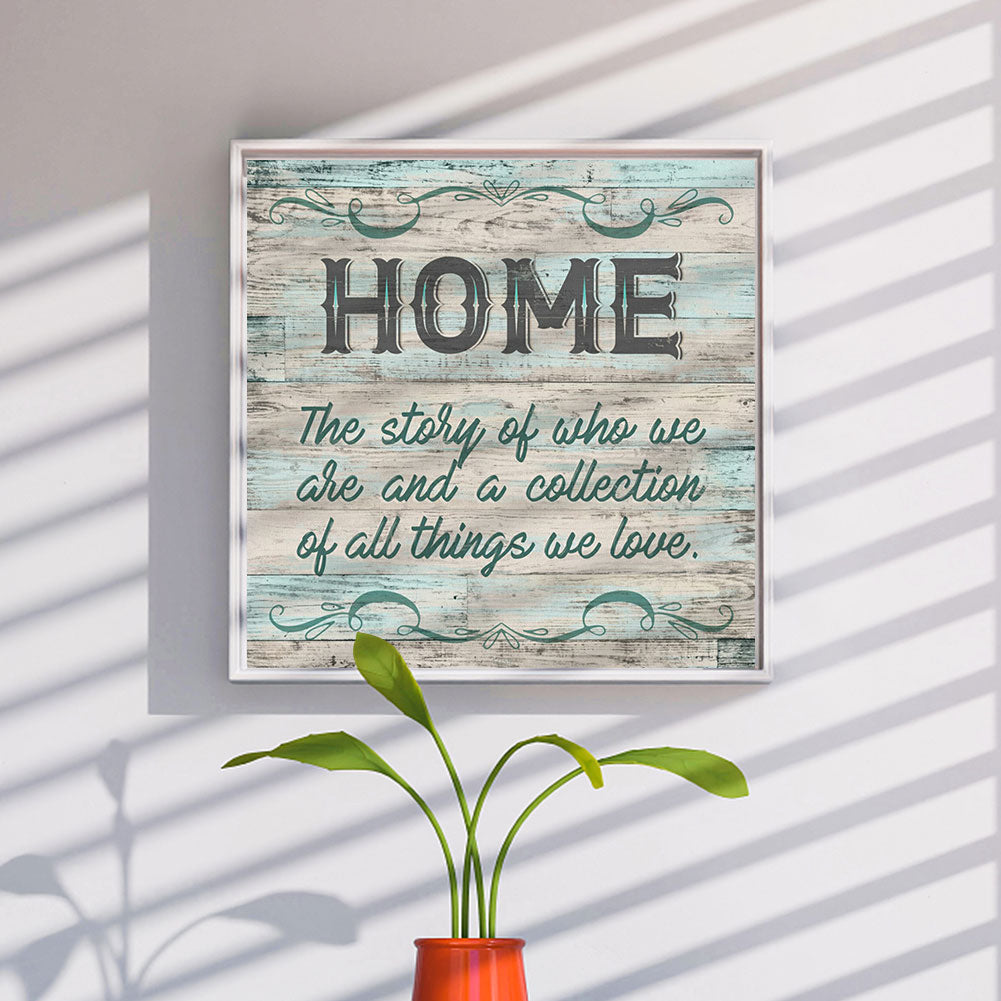 English Calligraphy And Painting - Full Round Drill Diamond Painting 40*40CM