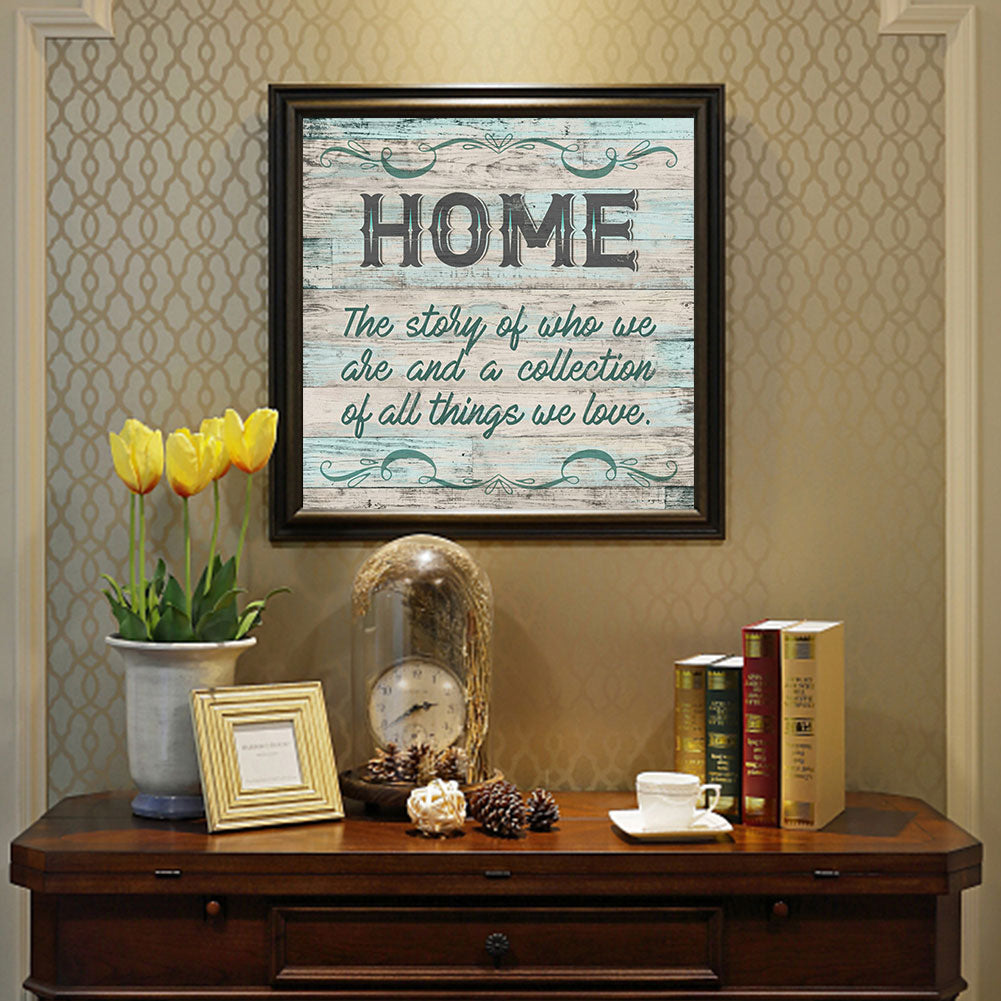 English Calligraphy And Painting - Full Round Drill Diamond Painting 40*40CM