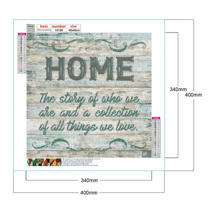 English Calligraphy And Painting - Full Round Drill Diamond Painting 40*40CM