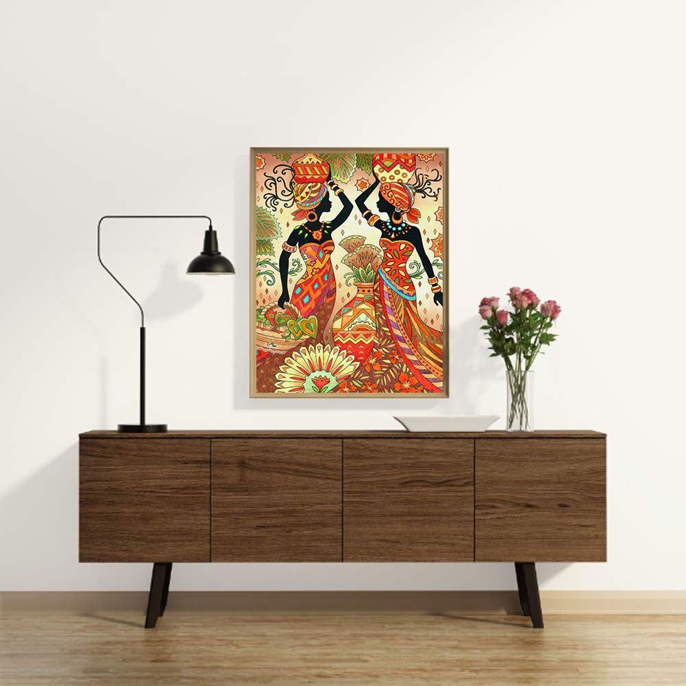 African Ethnic Art - Full Round Drill Diamond Painting 30*40CM