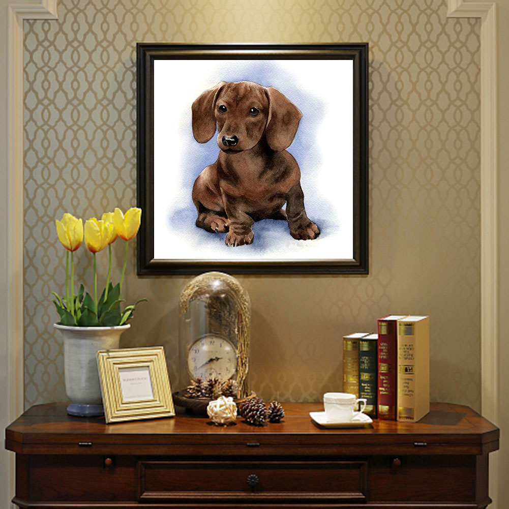 Puppy - Full Round Drill Diamond Painting 40*40CM