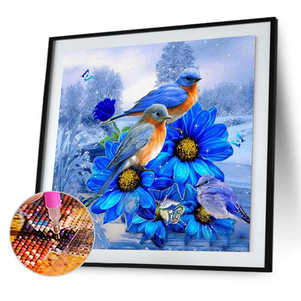 Bird And Flower - Full Square Drill Diamond Painting 40*40CM