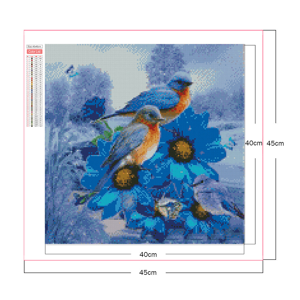 Bird And Flower - Full Square Drill Diamond Painting 40*40CM