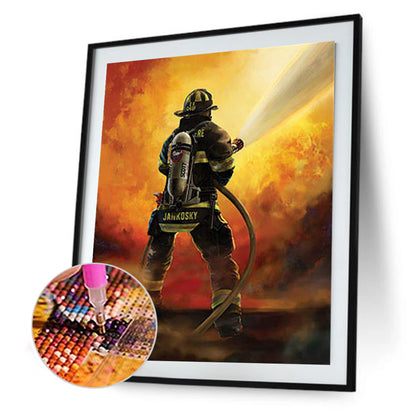 Firemen - Full Round Drill Diamond Painting 30*40CM