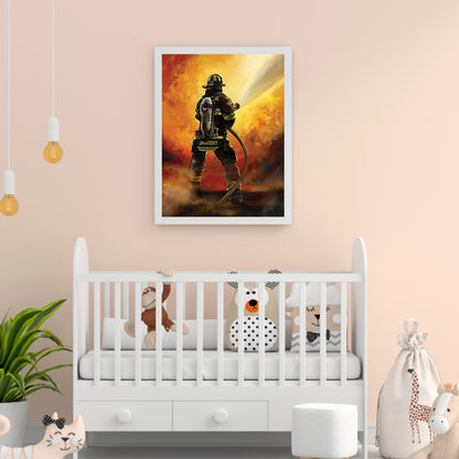 Firemen - Full Round Drill Diamond Painting 30*40CM