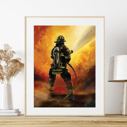 Firemen - Full Round Drill Diamond Painting 30*40CM
