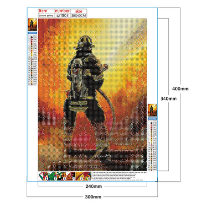 Firemen - Full Round Drill Diamond Painting 30*40CM