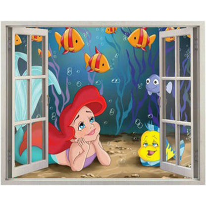 Clownfish Outside The Window - Full Round Drill Diamond Painting 40*30CM