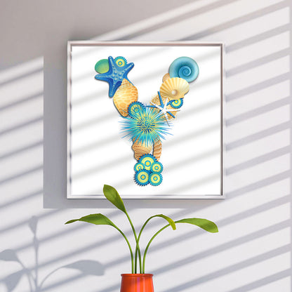 Shell Letter Y - Full Round Drill Diamond Painting 30*30CM
