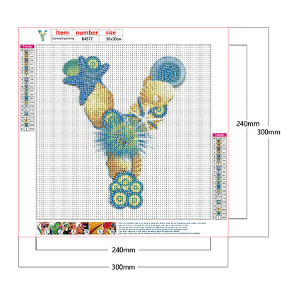 Shell Letter Y - Full Round Drill Diamond Painting 30*30CM
