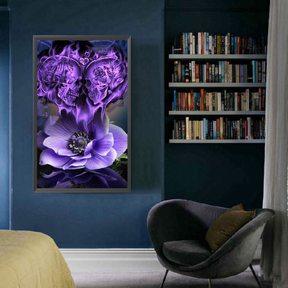 Skull Flower - Full Square Drill Diamond Painting 40*70CM