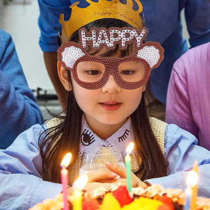 Adult Kids Diamond Painting Glasses DIY Party Funny Birthday Photo Props