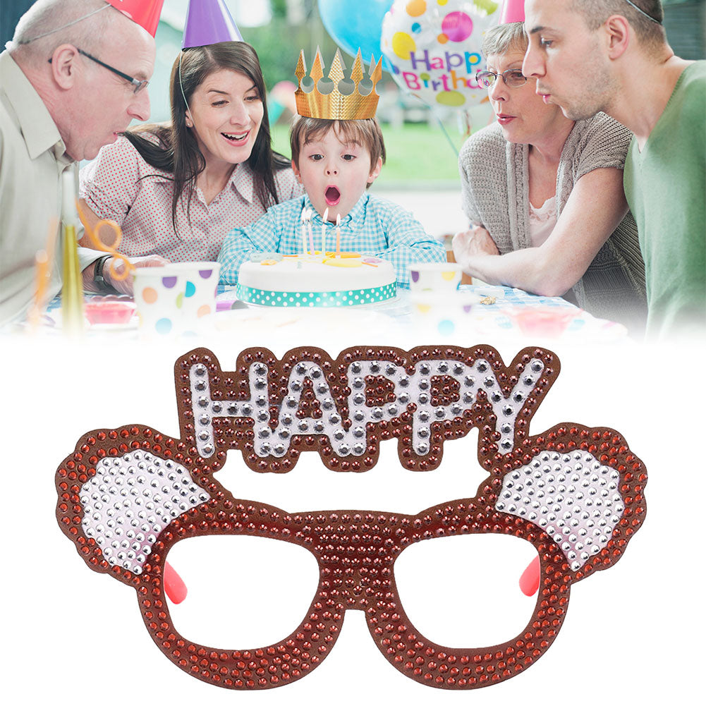 Adult Kids Diamond Painting Glasses DIY Party Funny Birthday Photo Props