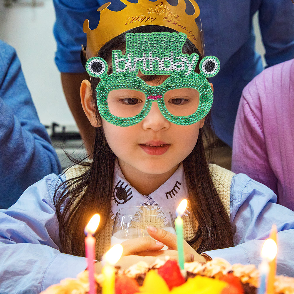 Adult Kids Diamond Painting Glasses DIY Party Funny Birthday Photo Props