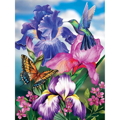 Butterfly Flower - Full Round Drill Diamond Painting 30*40CM