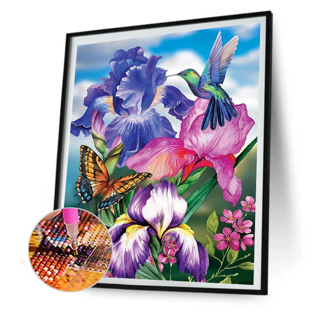 Butterfly Flower - Full Round Drill Diamond Painting 30*40CM