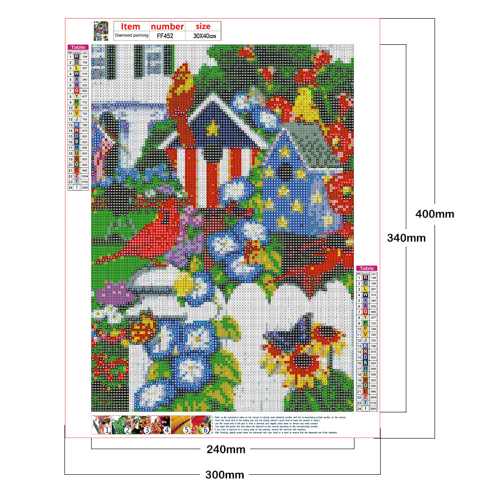 Bird And Flower - Full Square Drill Diamond Painting 30*40CM