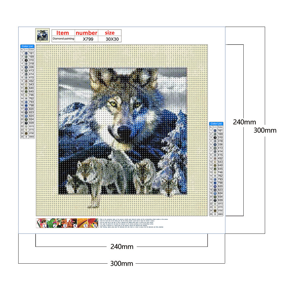 Wolf - Full Round Drill Diamond Painting 30*30CM