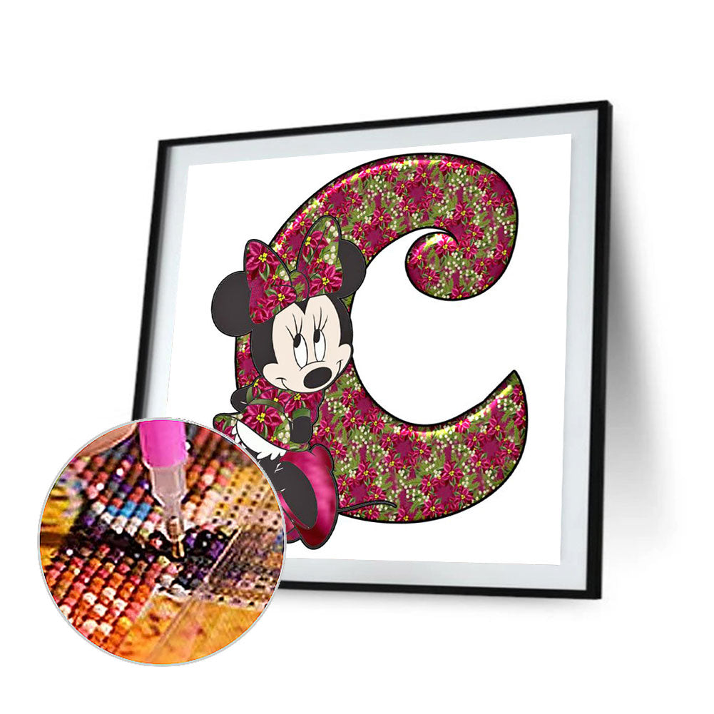 Mickey Mouse Letter C - Full Round Drill Diamond Painting 30*30CM