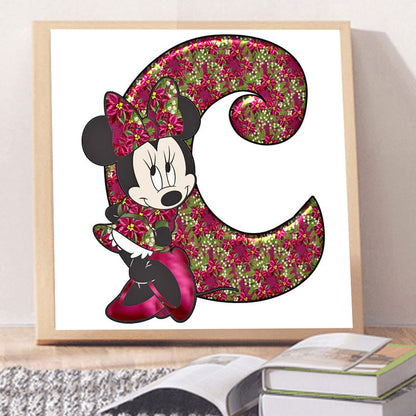 Mickey Mouse Letter C - Full Round Drill Diamond Painting 30*30CM