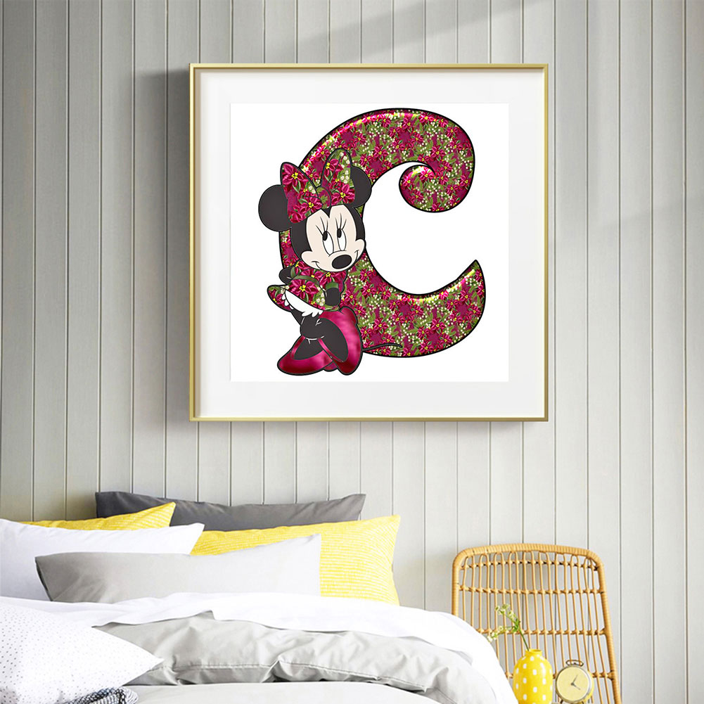 Mickey Mouse Letter C - Full Round Drill Diamond Painting 30*30CM