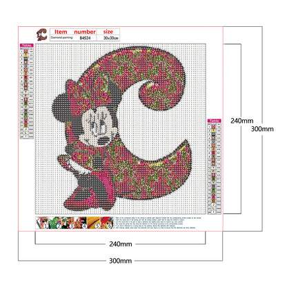 Mickey Mouse Letter C - Full Round Drill Diamond Painting 30*30CM