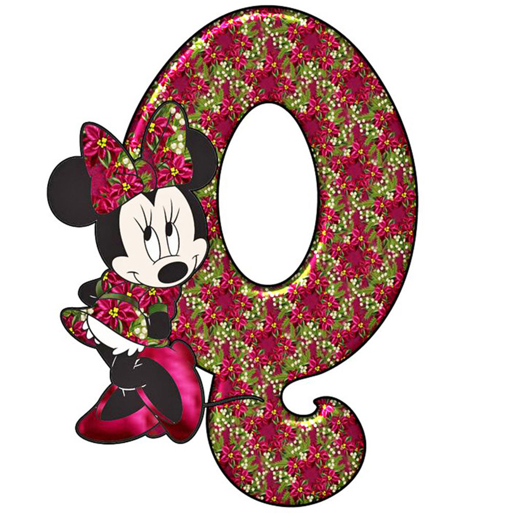 Mickey Mouse Letter Q - Full Round Drill Diamond Painting 30*30CM