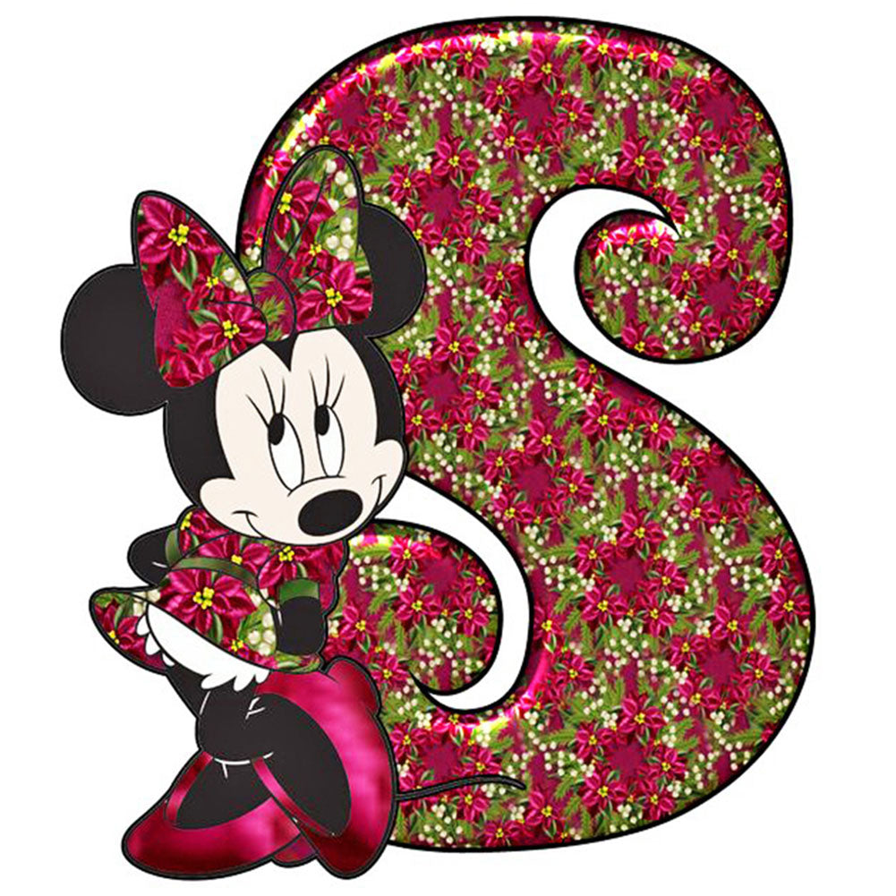 Mickey Mouse Letter S - Full Round Drill Diamond Painting 30*30CM