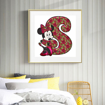 Mickey Mouse Letter S - Full Round Drill Diamond Painting 30*30CM