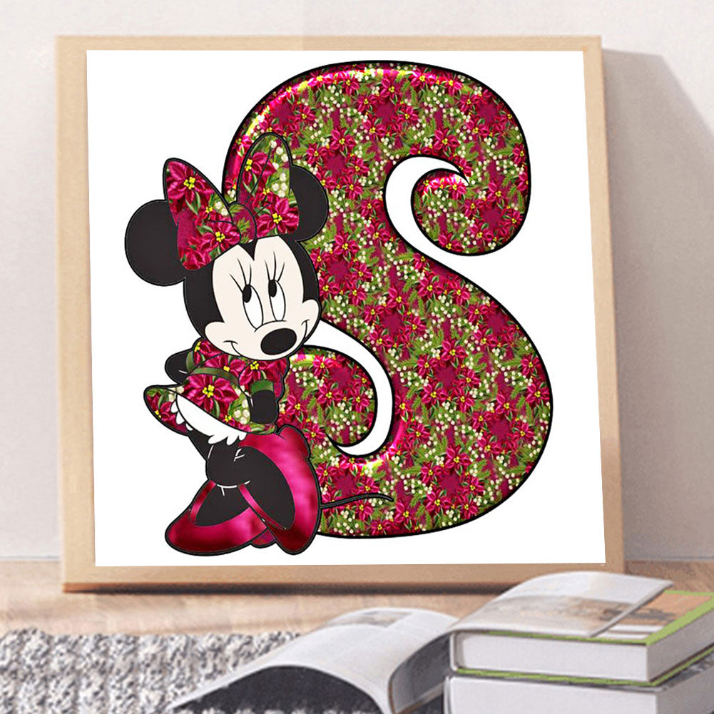 Mickey Mouse Letter S - Full Round Drill Diamond Painting 30*30CM