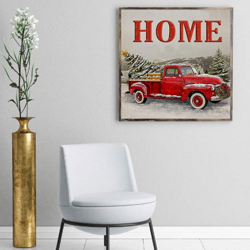 Christmas Jeep - Full Round Drill Diamond Painting 40*40CM