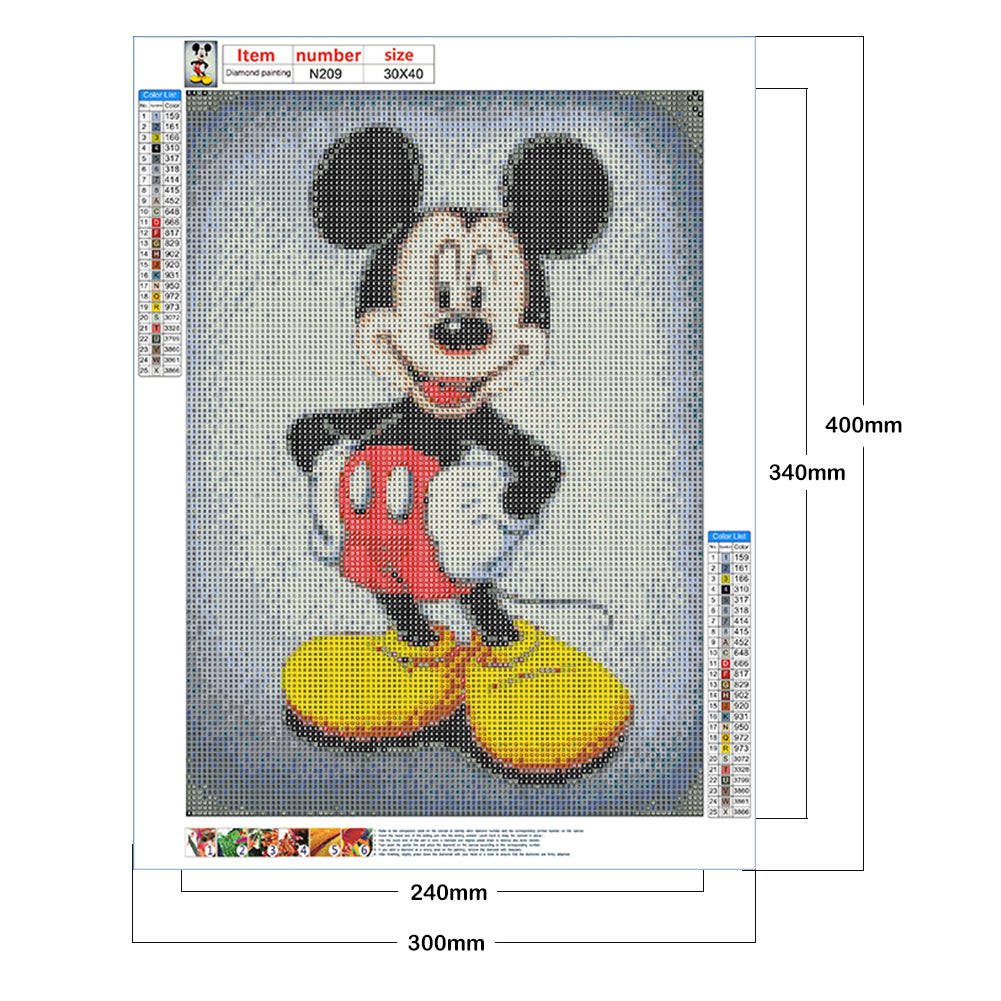 Disney Mickey - Full Square Drill Diamond Painting 30*40CM