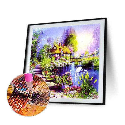 Houses - Full Round Drill Diamond Painting 40*40CM