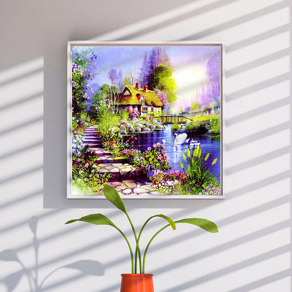 Houses - Full Round Drill Diamond Painting 40*40CM