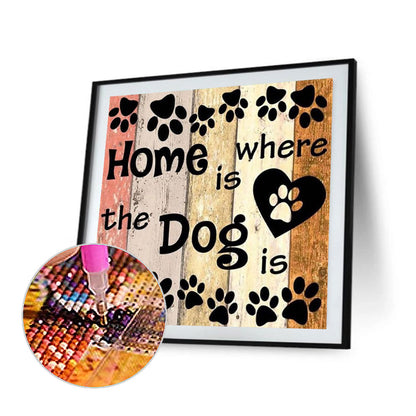 English Dog Footprints - Full Round Drill Diamond Painting 40*40CM