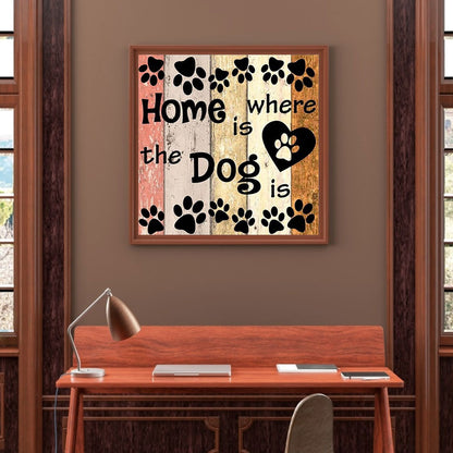 English Dog Footprints - Full Round Drill Diamond Painting 40*40CM