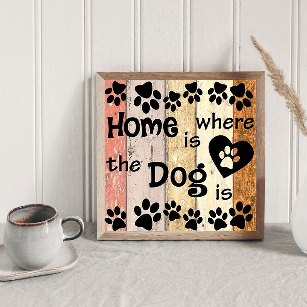 English Dog Footprints - Full Round Drill Diamond Painting 40*40CM